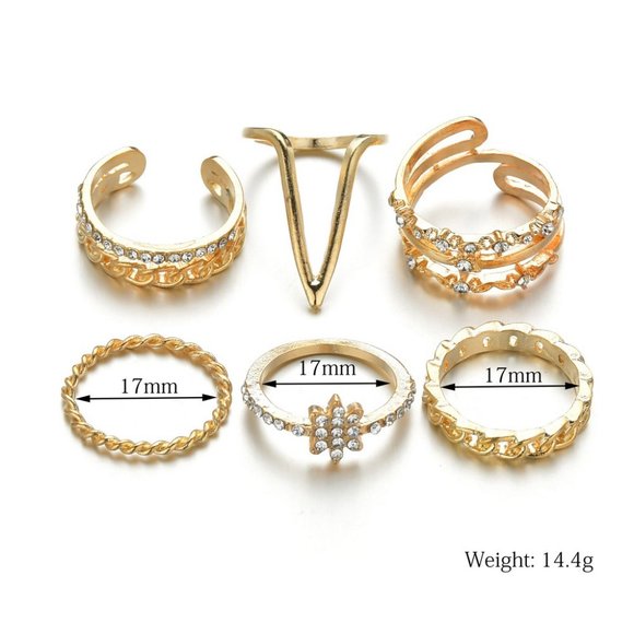 Boho Vacation Ring Set - Gold - Picture 2 of 4